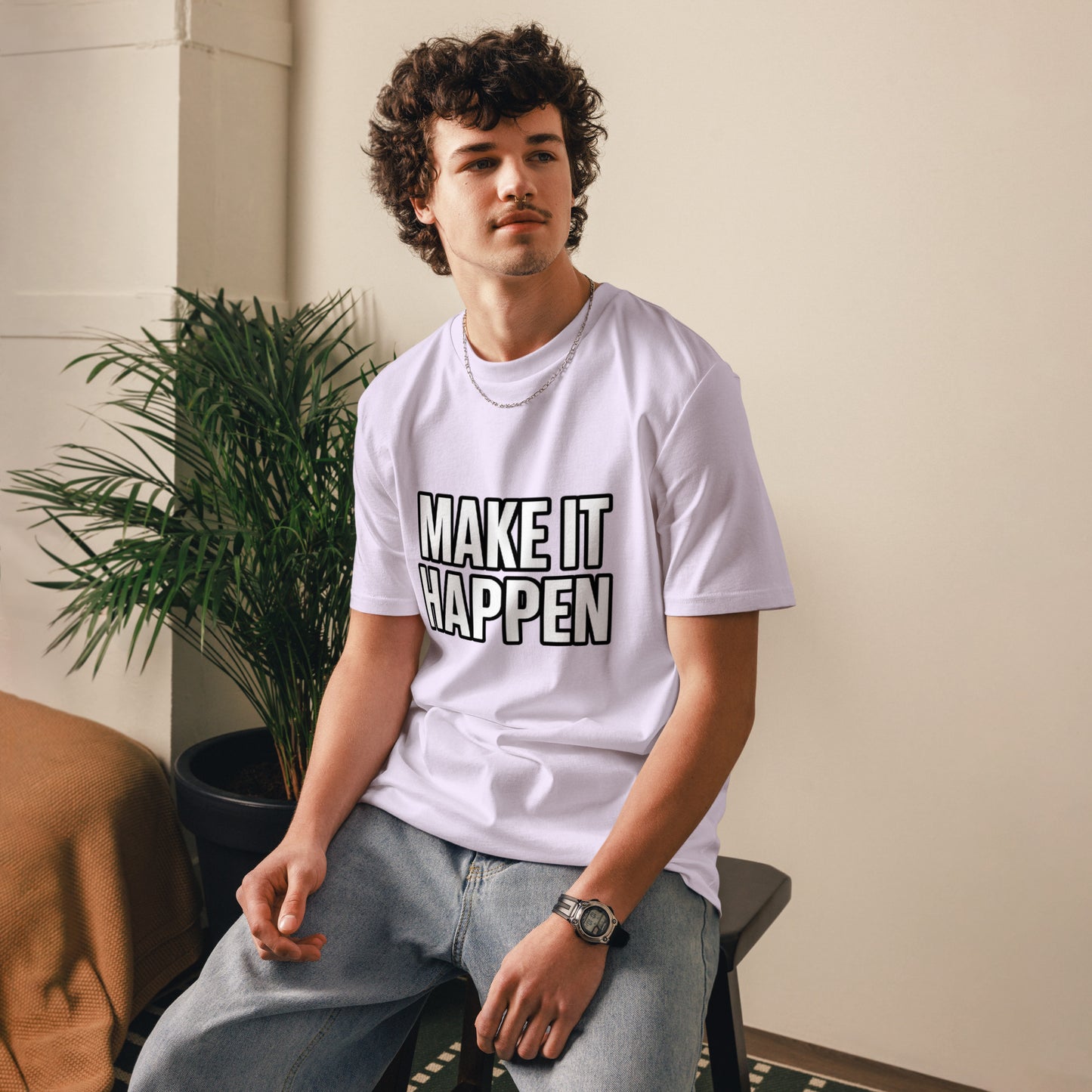 T-shirt Unissexo “MAKE IT HAPPEN” – Inspiração com Estilo